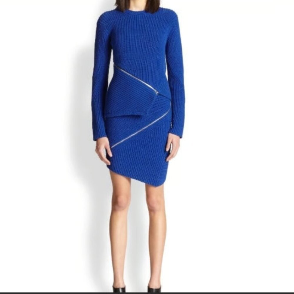 Alexander Wang Blue Zipper Sweater and skirt set